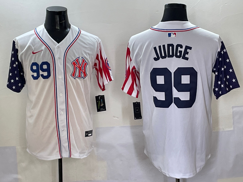 Men 2025  MLB New York Yankees #99 Judge white jersey style 11